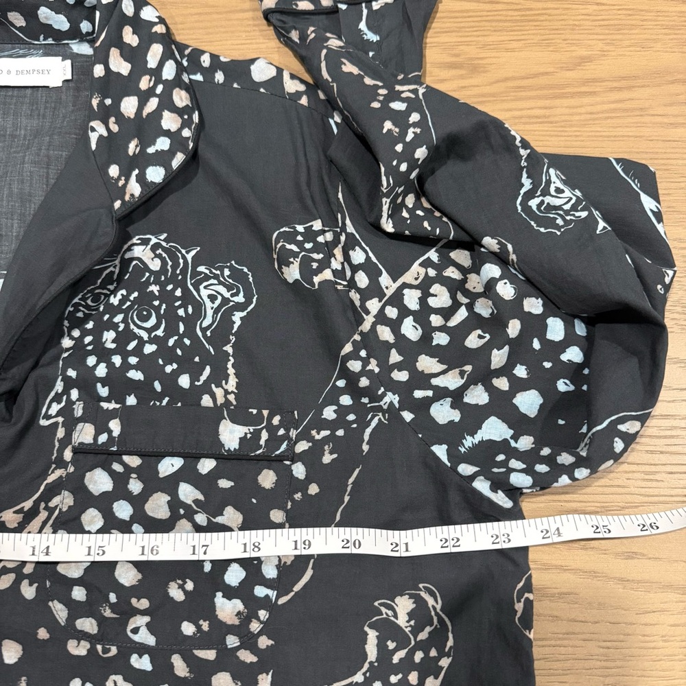 Desmond & Dempsey XXL Cotton Shirt Leopard Print Luxe Pajama Statement Lounge - Picture 13 of 15